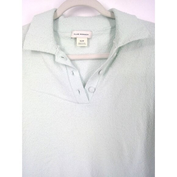 NEW Club Monaco Mint Fuzzy Cropped Polo - Picture 2 of 5